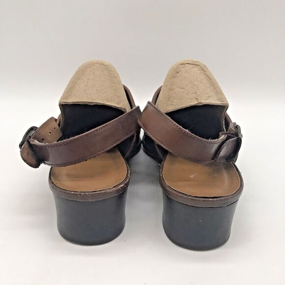 Cabin Creek Andie Sandal Women's 7.5M Brown Woven Leather Slingback Shoes Brazil - Picture 4 of 9